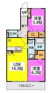 エルデ幸神【403号室】の間取り