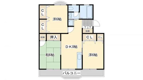 鳴水コーポラス【302号室】の間取り