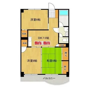 レジデンス花畑南【302号室】の間取り