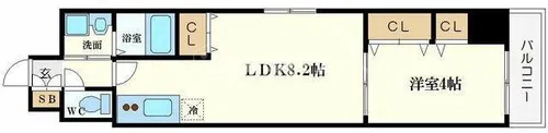 南堀江プライマリーワン【11階】の間取り