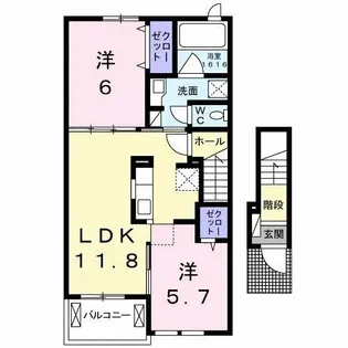 エクセレント有瀬Ⅰ【2階】の間取り