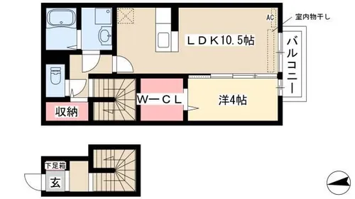 コーポラス港栄【201号室】の間取り