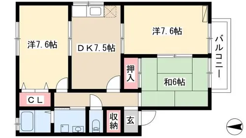 ハイムK.M【2階】の間取り