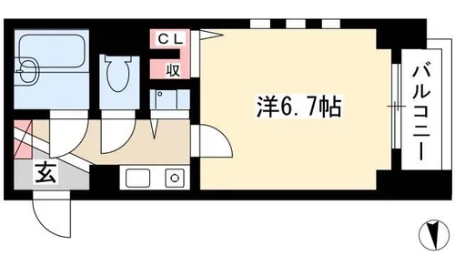 上高畑SKYマンションⅡ【405号室】の間取り