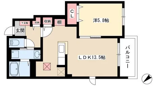 サンハピネス【1階】の間取り