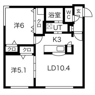 ラ・ヴィクトワール琴似【4階】の間取り