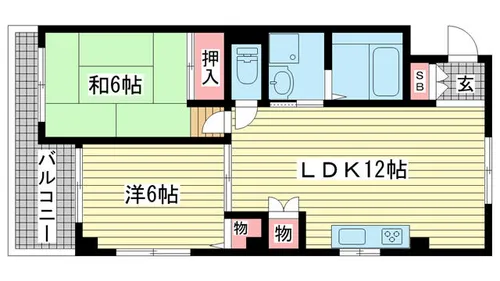 ハイツ二井【2階】の間取り