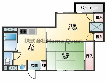シティ八尾【6階】の間取り