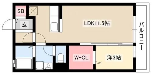 リオグランデ【203号室】の間取り