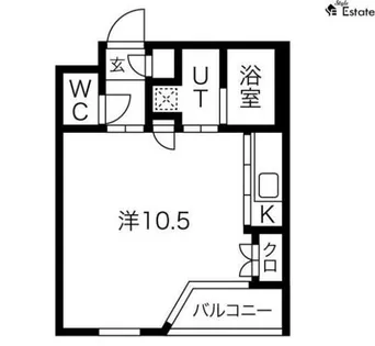 SPACE CUBE HONJIN(スペースキューブホンジン)【106号室】の間取り