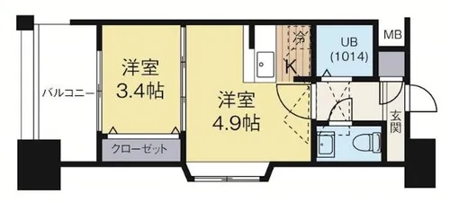 No.62TOWERSAVANTGARDE博多【1301号室】の間取り