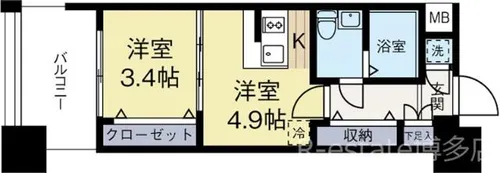 No.62TOWERSAVANTGARDE博多【8階】の間取り
