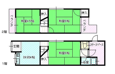 大阪府寝屋川市高柳6丁目【一戸建】の間取り
