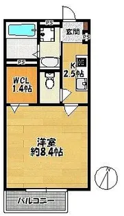 ハイツ・レジデンス西山【1階】の間取り