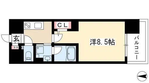 セレニティー大須【4階】の間取り