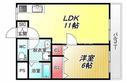 シャンブル・ド・吉田【1階】の間取り