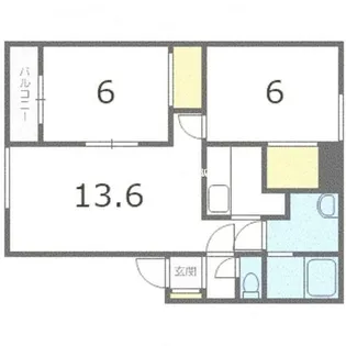 北海道札幌市手稲区西宮の沢一条5丁目【アパート】の間取り