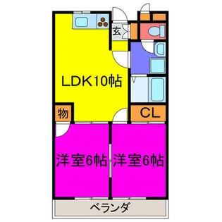 川井田ハイツ【205号室】の間取り