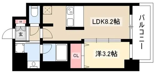 メイクス今池02【8階】の間取り