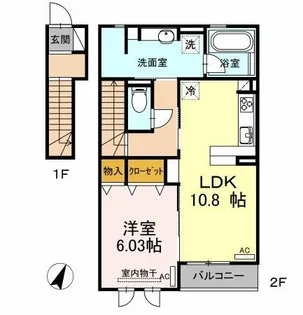 サニープレイス十一屋 A棟【203号室】の間取り