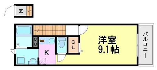 ヴェルドミール園田【2階】の間取り