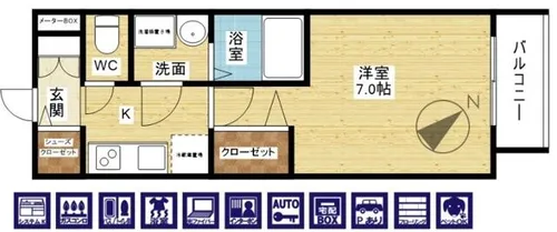 Attirant西三国【2階】の間取り