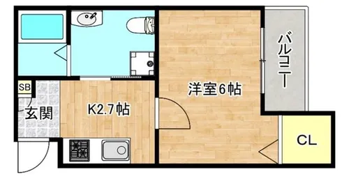 CRASTINE小路東B【2階】の間取り