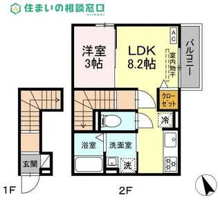 愛知県岡崎市柱町字東荒子【アパート】の間取り