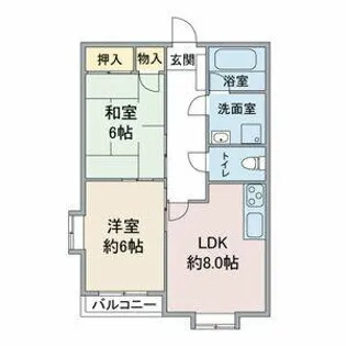 ムーニーグレイスAsano【1階】の間取り