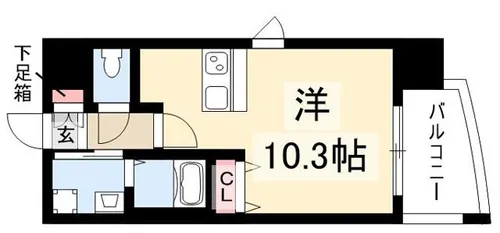 プレサンス名古屋駅前ヴェルロード【6階】の間取り