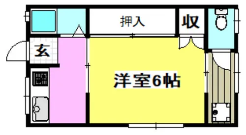 第3岡部コーポ【1D号室】の間取り
