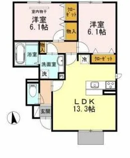 ソフィアコートB棟【1階】の間取り