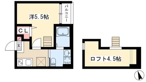 リベルテ露橋(リベルテツユハシ)【2階】の間取り