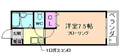 パークピア豊中本町【3階】の間取り