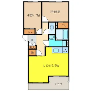 プレッソリーバ【1階】の間取り