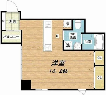 ルクレ堺筋本町レジデンス【12階】の間取り