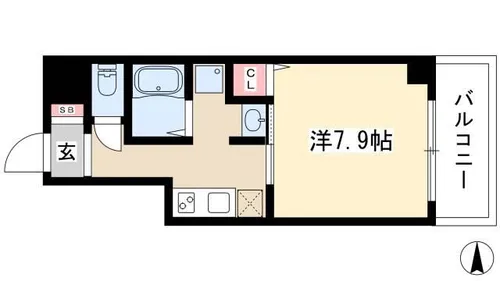 アーバンフラッツ伏見(旧La Douceur伏見)【0302号室】の間取り