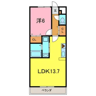 アンプルール リーブル KOIKEⅡA【2階】の間取り