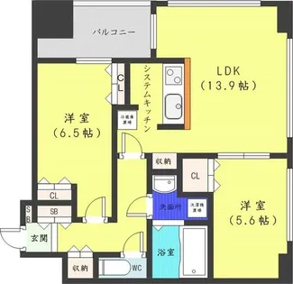 ラフィネタワー札幌南3条【8階】の間取り
