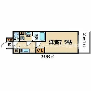 ミヤレジデンス西天満【6階】の間取り