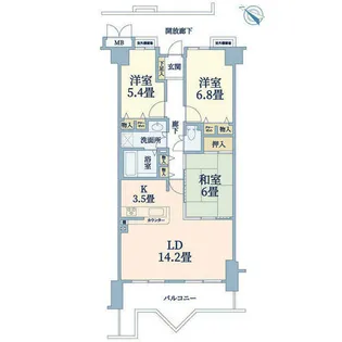 ブリックロード山の手【3階】の間取り