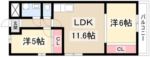 スプレンドール八田【103号室】の間取り