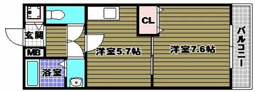 ラパス高倉台Ⅱ番館【2階】の間取り