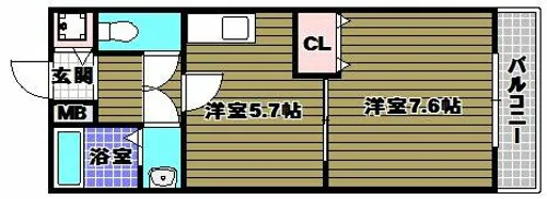 ラパス高倉台Ⅱ番館【2階】の間取り