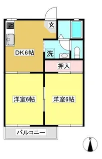 アメニティみやB棟【202号室】の間取り