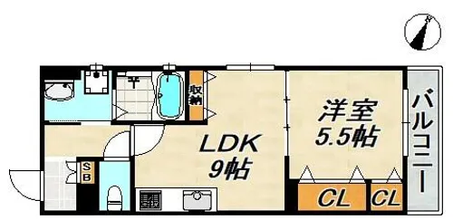 リアン西山町【1階】の間取り