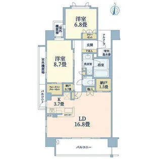 プラウド江坂サウスマーク【14階】の間取り