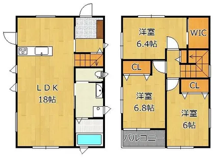 福岡県北九州市戸畑区浅生2丁目【一戸建】の間取り