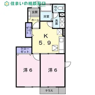 愛知県西尾市寺津1丁目【アパート】の間取り