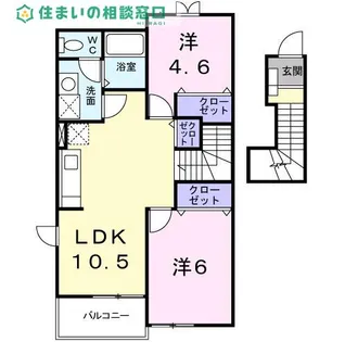 愛知県西尾市田貫町東之川【アパート】の間取り